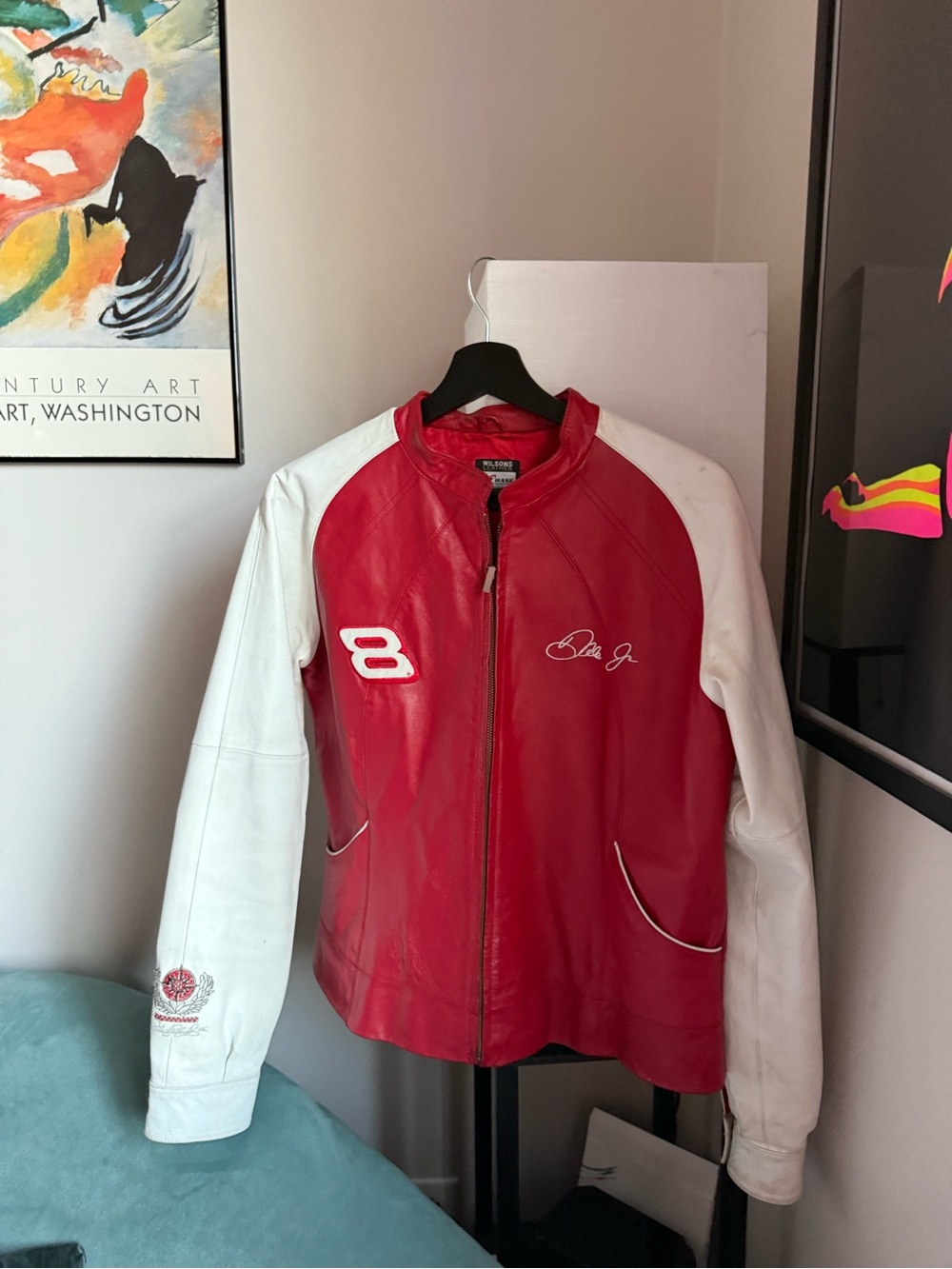Dale Earnhardt Jr. NASCAR Womens Leather Jacket By Wilsons - Medium